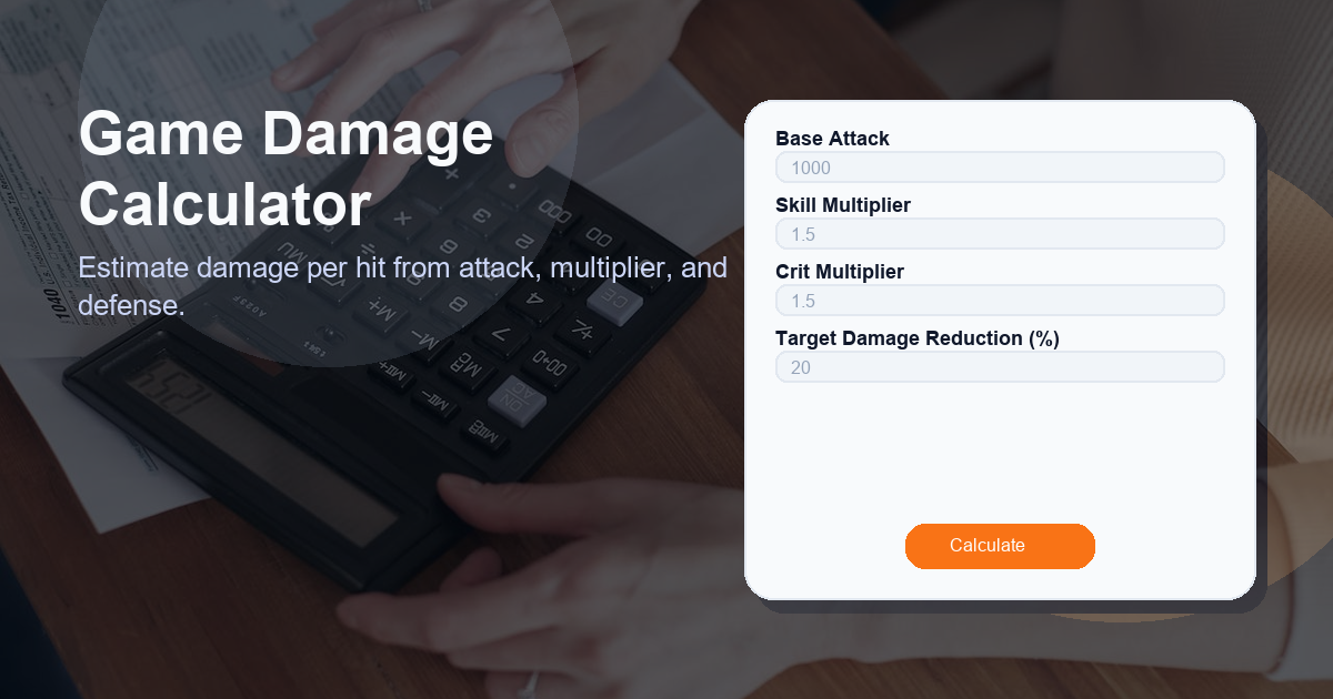 Estimate damage per hit from attack, multiplier, and defense.