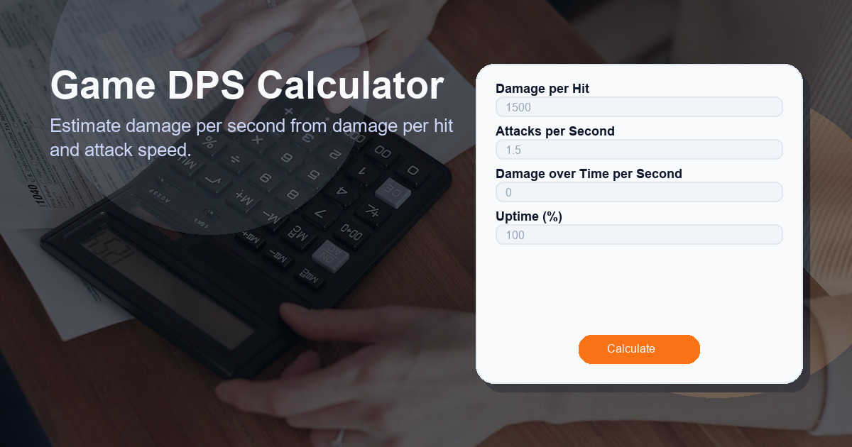 Estimate damage per second from damage per hit and attack speed.