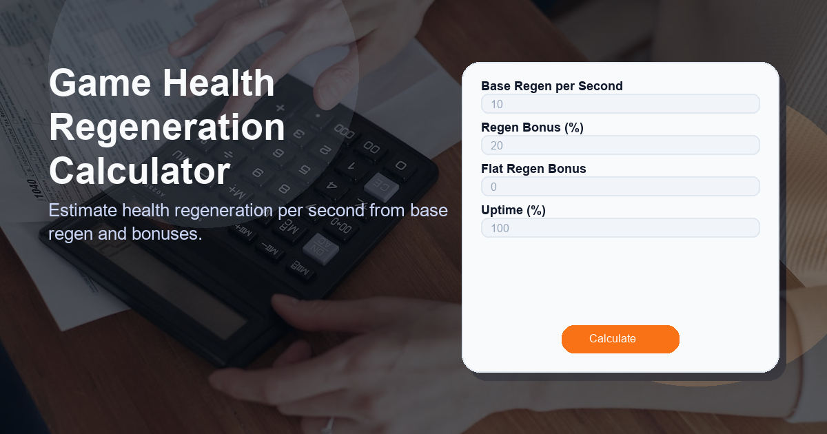 Estimate health regeneration per second from base regen and bonuses.