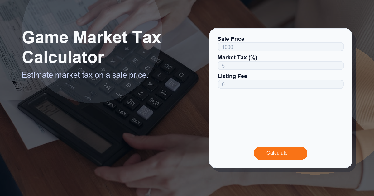 Estimate market tax on a sale price.