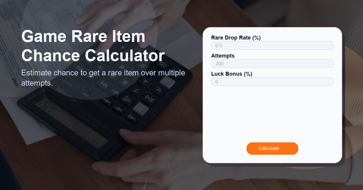 Estimate chance to get a rare item over multiple attempts.