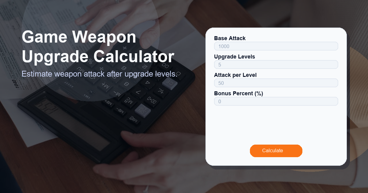 Estimate weapon attack after upgrade levels.